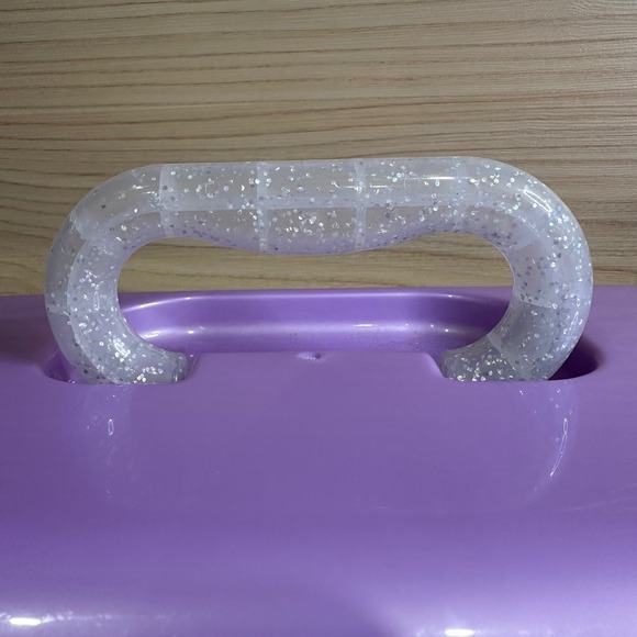 Horizon Group USA Purple Glitter Handle Makeup Case Organizer Storage Box - Picture 3 of 14
